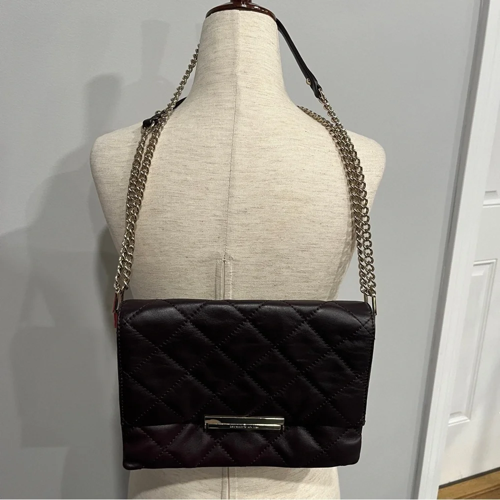 Kate Spade Black Quilted Chain Shoulder Bag Purple‎